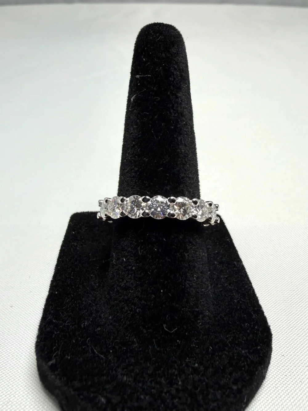 Moissanite Eternity Band Ring 3.52ctw Sterling Silver Round Stackable NWT Size 7
